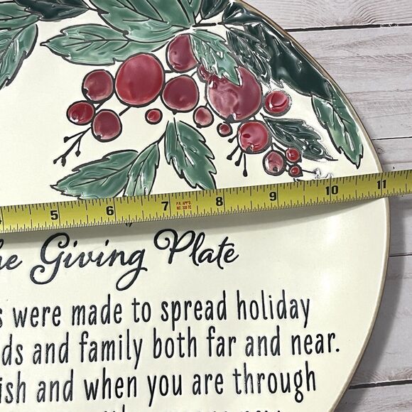 The Giving Plate Spectrum Designz 11” Berry Holiday Season Giving Plate Xmas - Picture 6 of 6